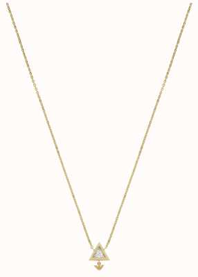 Emporio Armani Gold-Tone Stainless Steel Crystal-Set Triangle Pendant Necklace EGS2898710