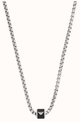 Emporio Armani Men's Stainless Steel Black Bead Pendant Necklace EGS2910040