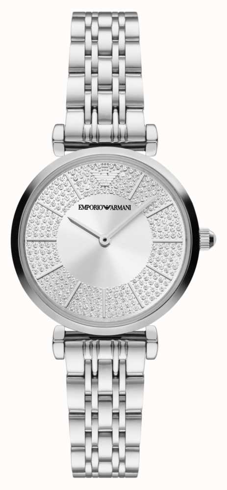 Emporio Armani Women's | Silver Crystal Set Dial | Stainless Steel Bracelet  AR11445 - First Class Watches™ IRL