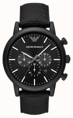 Emporio Armani Men's | Black Chronograph Dial | Black Fabric Strap AR11450