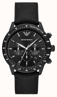 Emporio Armani Men's | Black Chronograph Dial | Black Fabric Strap AR11453