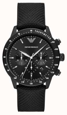 Emporio Armani Men's | Black Chronograph Dial | Black Fabric Strap