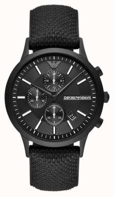 Emporio Armani Men's | Black Chronograph Dial | Black Fabric Strap AR11457