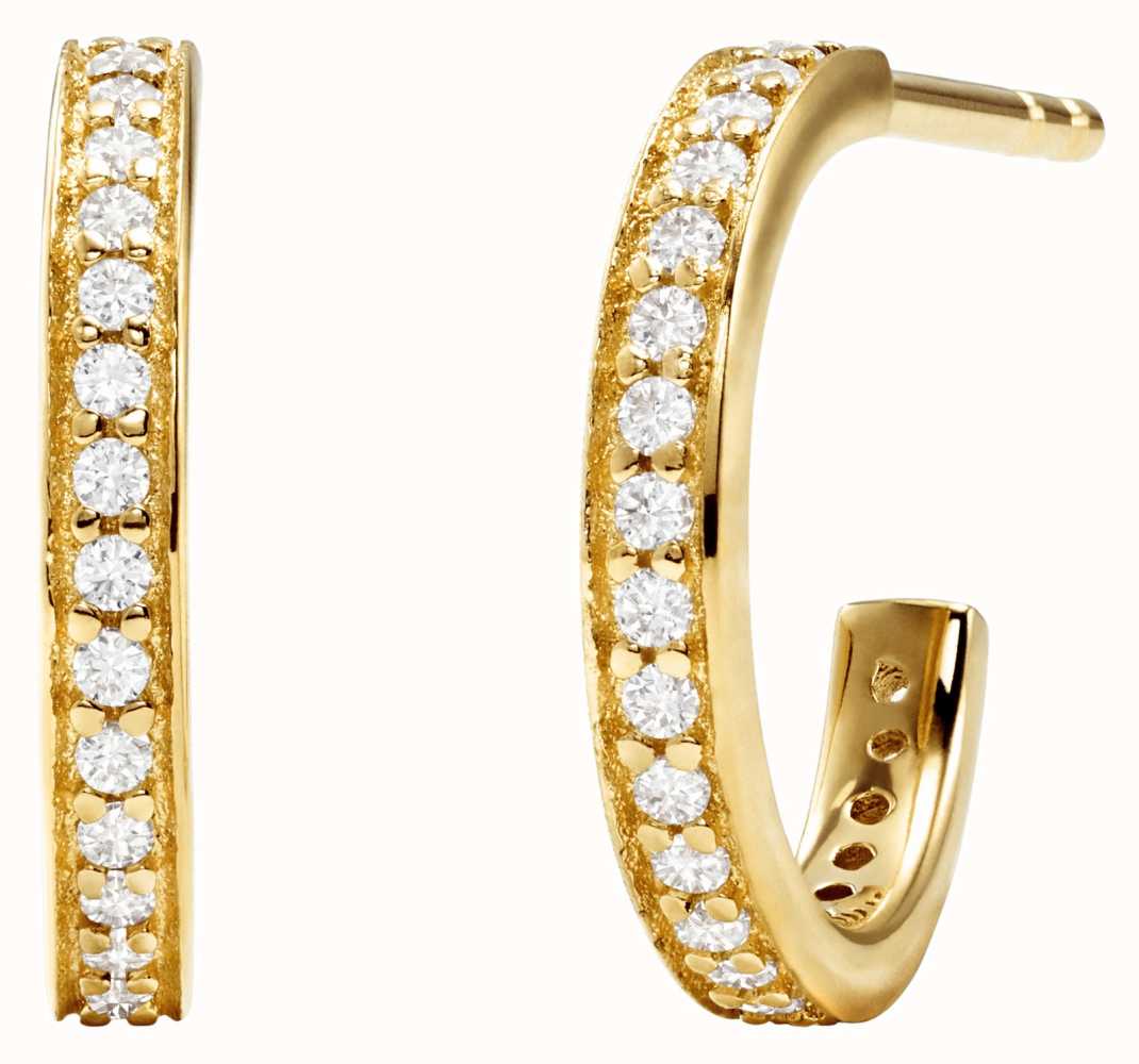 Michael Kors Gold-Plated Sterling Silver CZ Set Hoop Earrings MKC1177AN710  - First Class Watches™ IRL