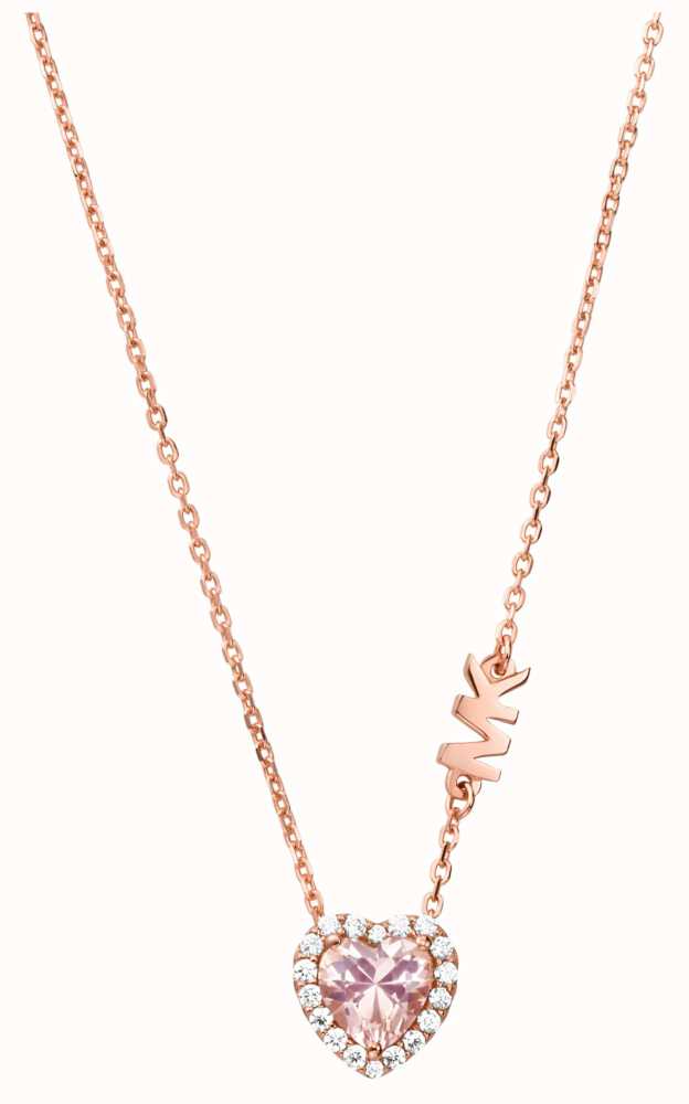 Michael Kors Jewellery Heart Crystal Set MK Rose Gold-Plated Necklace  MKC1520A2791