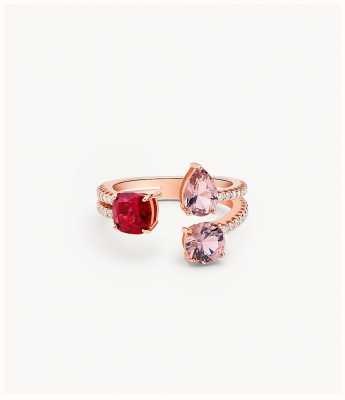 Michael Kors KORS BRILLIANCE | 14ct Rose Gold Plated Sterling Silver Cluster Wrap Ring | UK L 1/2 MKC1544BH791-L.5