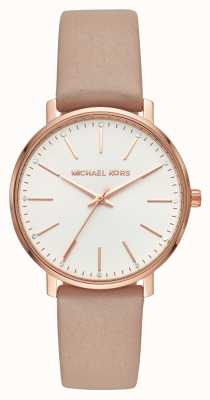 Michael Kors Pyper Rose-Gold Toned Blush Leather Strap MK2748