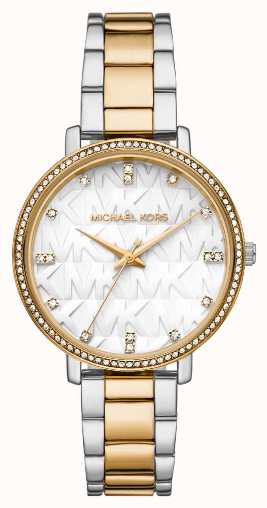 Michael Kors Women's Pyper Two Tone Crystal Set MK Dial Watch MK4595 -  First Class Watches™ IRL