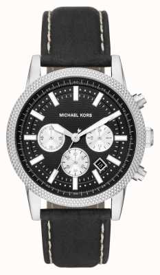 Michael Kors Hutton Men's Chronograph Watch Black leather Strap MK8956