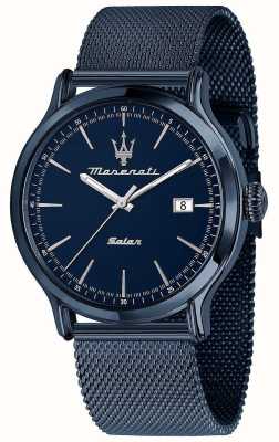 Maserati Men's Solar | Blue Dial | Blue Steel Mesh Bracelet R8853149001