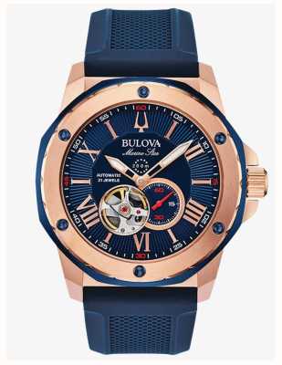 Bulova Marine Star Z Blue Silicone Strap | Blue Dial 98A227