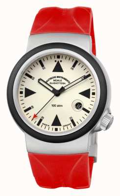 Muhle Glashutte S.A.R. Rescue-Timer Lumen Red Rubber Band Cream Dial M1-41-08-KB-VIII
