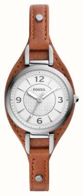 Fossil Women's | White Dial | Brown Eco-Leather Strap ES5214