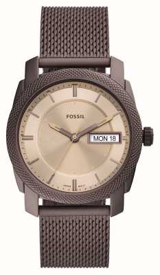 Fossil Men's Machine | Brown Dial | Brown Stainless Steel Mesh Bracelet FS5936