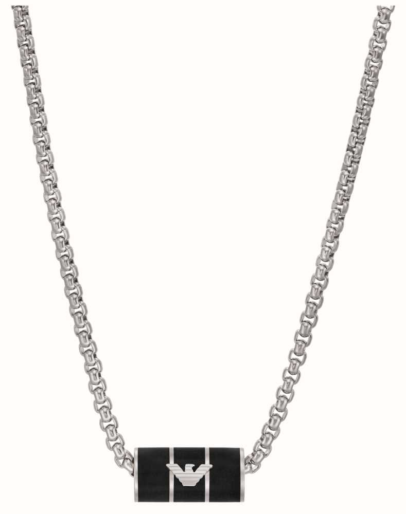Emporio Armani Necklace for Men Fashion, Length: 525mm +/- 5mm / Size  pendant: 22.8mm Silver Stainless Steel Necklace, EGS2777040 : Amazon.co.uk:  Fashion