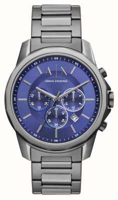 Armani Exchange Blue Dial Chronograph | Gunmetal Stainless Steel Bracelet AX1731