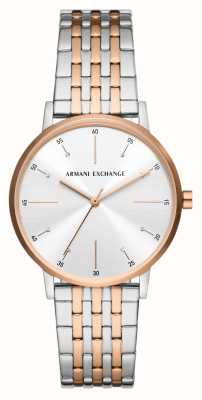 Armani Exchange Silver Crystal Set Dial | Two-Tone Stainless Steel Bracelet AX5580