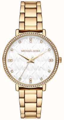 Michael Kors Women's | Pyper | White Stone Set Dial | Gold PVD Steel Bracelet MK4666