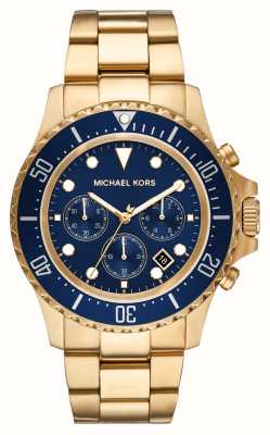 Michael Kors Everest Blue Chronograph Dial Gold Stainless Steel Bracelet MK8978