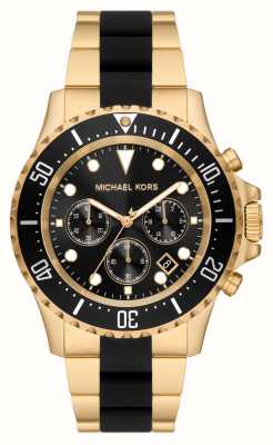 Michael Kors Everest Black Chronograph Dial Gold Stainless Steel Bracelet MK8979
