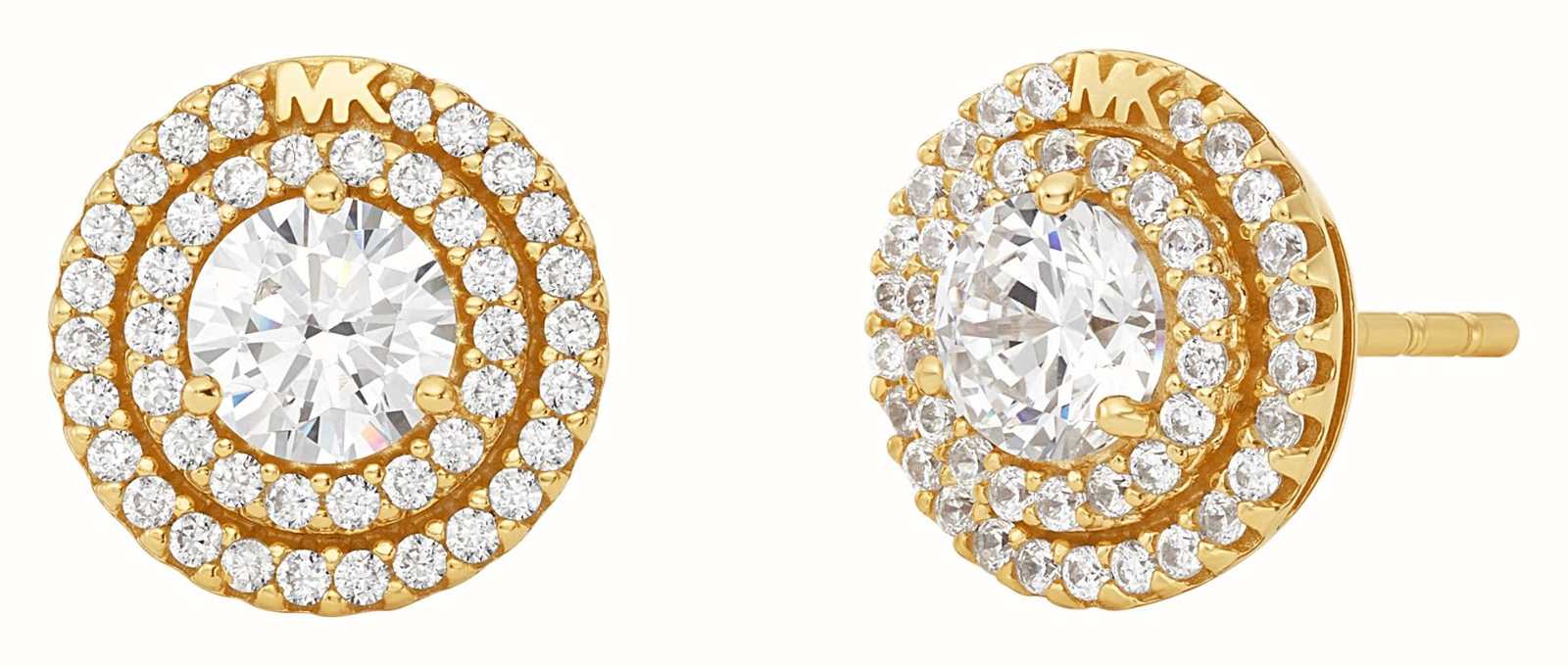 Gold Crystal Stud Earrings  JEWELLERY from Market Cross Jewellers UK