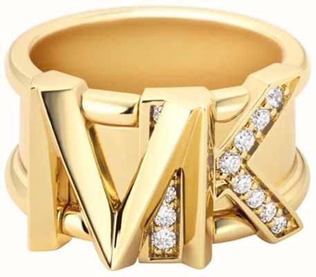 Michael Kors Kors MK 14ct Gold Plated Statement Ring | Size S MKJ7836710 S