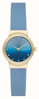Skagen Freja Lille Light Blue Leather Watch Gold-Toned Case SKW3059