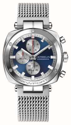 Herbelin Newport Heritage Chronograph (42mm) Blue Dial / Stainless Steel Mesh 35664/AP25B