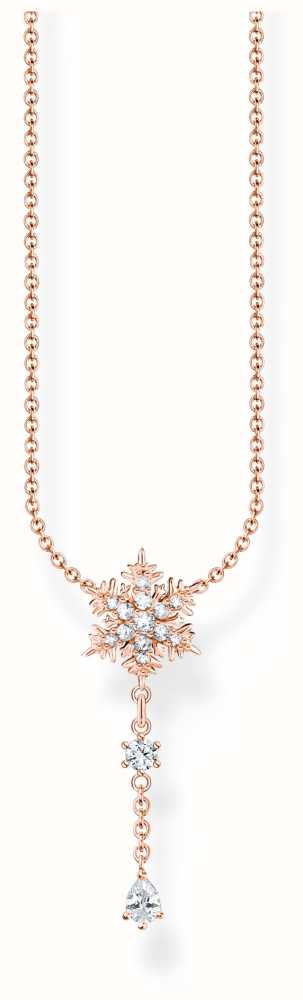 Sterling Silver Rose Gold Plated Thomas Sabo Classic Pave Necklace – Silver  Chic
