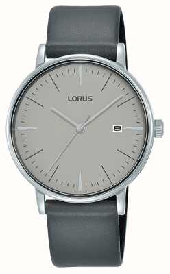 Lorus 37mm Grey Leather / Grey Dial Watch RH999NX9