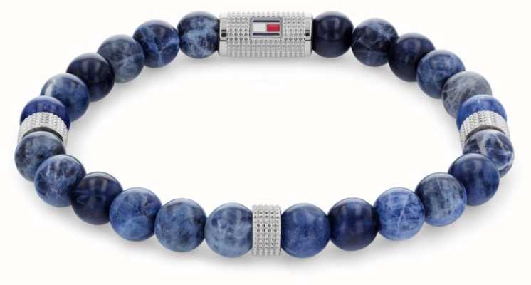 Tommy Hilfiger Men's Blue Beaded Stone Bracelet 2790436