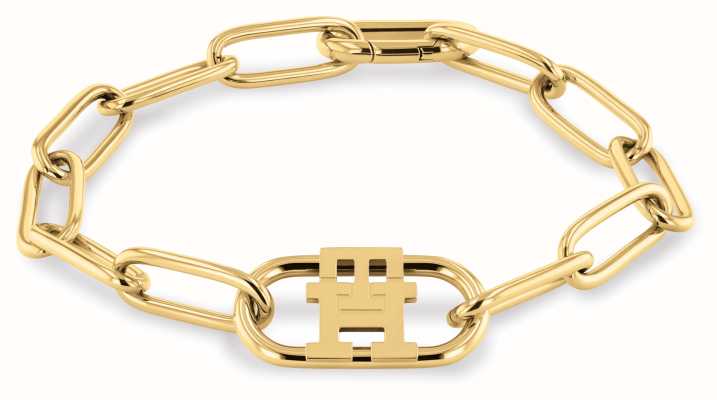 Tommy Hilfiger Gold-Toned Steel Monogram Chain Bracelet 2780722