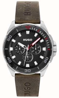 HUGO Men's #FRESH | Black Dial | Brown Leather Strap 1530285