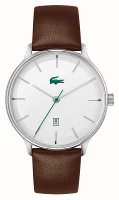 Lacoste Men's Club | White Dial | Brown Leather Strap 2011167