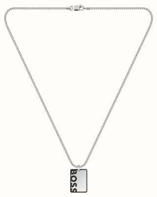BOSS Jewellery Men's Stainless Steel Reversible Dog Tag Necklace 1580302