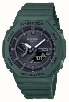 Casio Men's Bluetooth G-Shock Green Solar Power Watch With Resin Strap GA-B2100-3AER