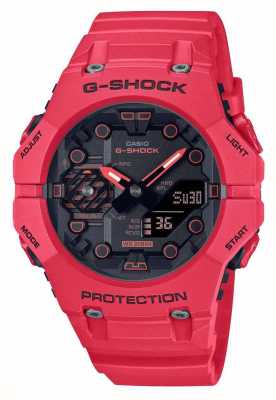 Casio Men's Bluetooth G-Shock Combi Red Integrated Bezel and Strap GA-B001-4AER