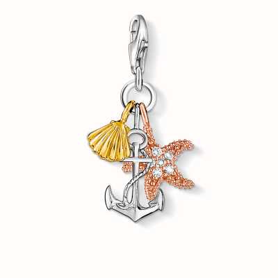 Thomas Sabo Anchor Charm White 925 Sterling Silver Gold Plated Yellow Gold/ Rose Gold/ Zirconia 0919-425-14