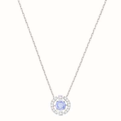 Swarovski Sparkling | Dance Round Necklace | Rhodium Plated | Blue 5279425
