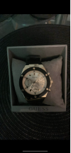 Customer picture of Guess | Women's Athena | Black Rubber Strap | Gold Dial | GW0030L2