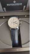 Customer picture of Baume & Mercier Classima Chronograph Automatic (42mm) Opaline Silver Guilloché Dial / Blue Alligator Leather Strap M0A10330