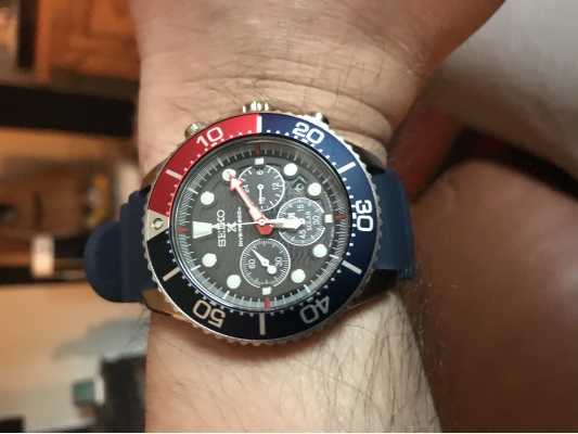 Seiko Men PADI Prospex Solar Powered Chronograph Watch Blue Strap SSC785P1  - First Class Watches™ IRL
